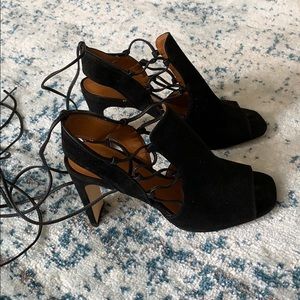 Halston cage bootie heels